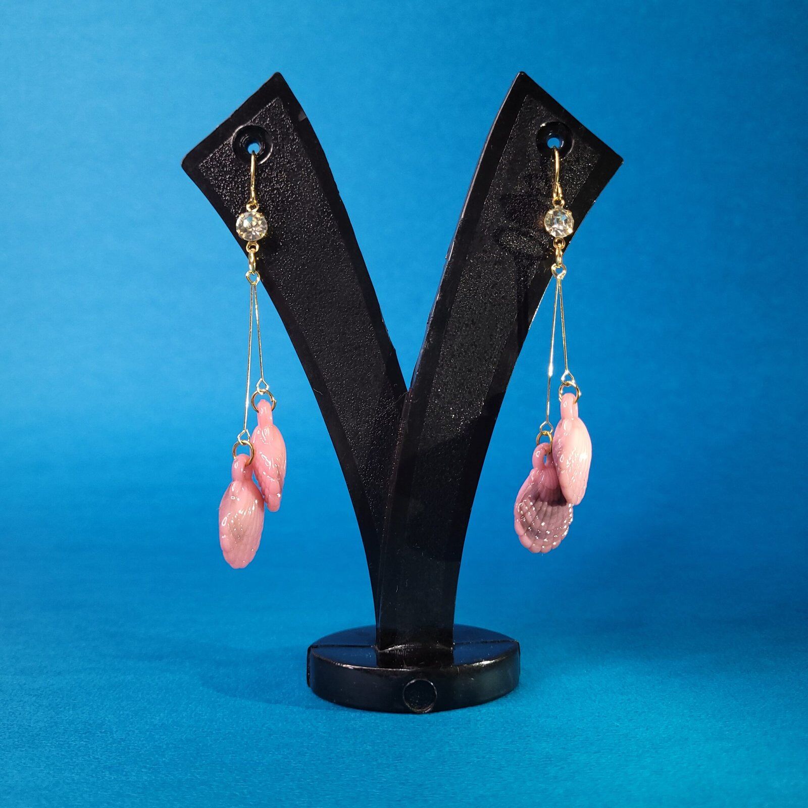 Blush Wave Light Pink Stylish Coastal Fashion Earrings for Vacations & Parties - Image 5